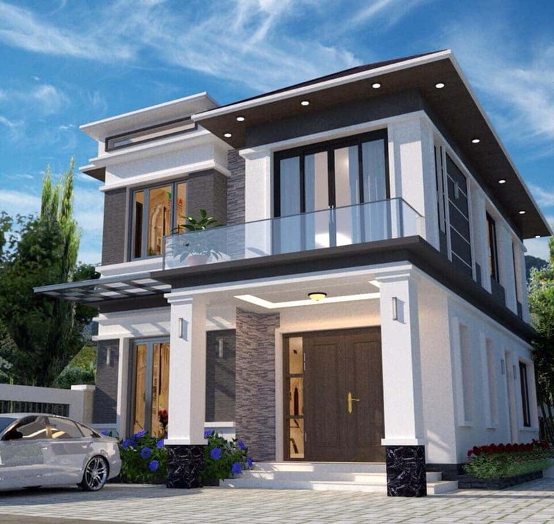 Mẫu biệt thự 2 tầng có diện tích 150m2 hiện đại