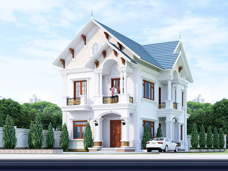 Ý tưởng về màu sắc khi thiết kế biệt thự 2 tầng