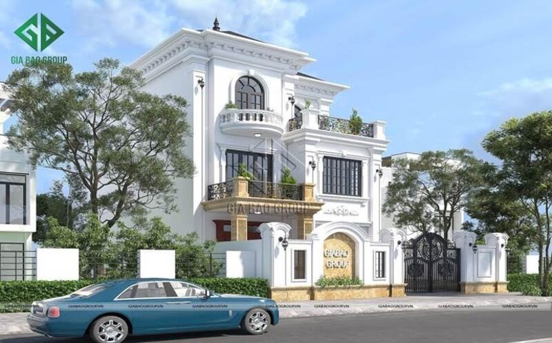 Mẫu biệt thự 2 tầng phong cách tân cổ điển