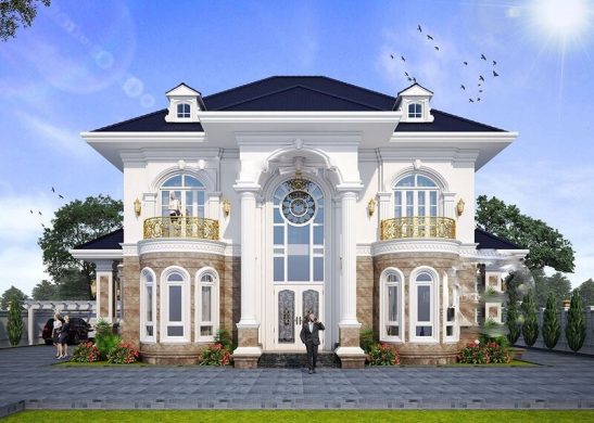 Mẫu biệt thự 2 tầng kiểu Châu Âu theo kiểu Pháp