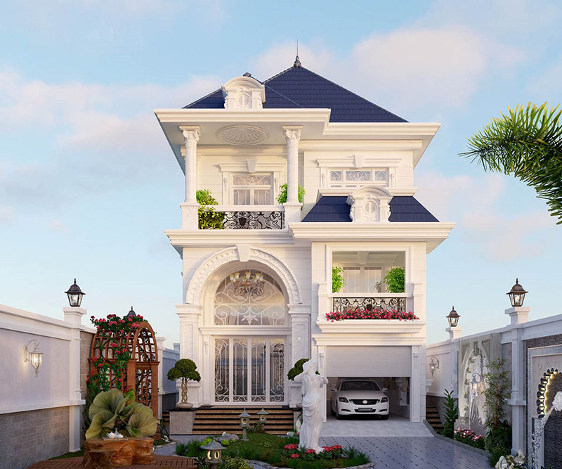 Mẫu biệt thự 2 tầng kiểu Châu Âu mini