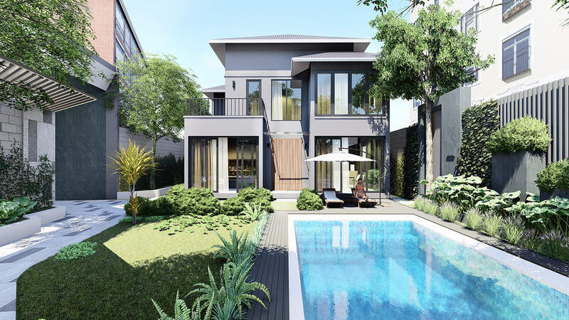 Xu hướng biệt thự vườn 2 tầng mái thái đang trở nên rất phổ biến trong những năm gần đây