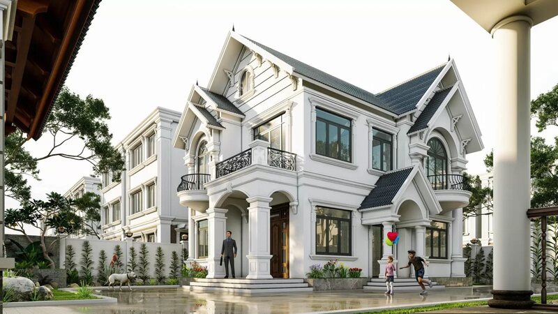mẫu biệt thự mái thái được coi là một giải pháp phù hợp cho cuộc sống hiện đại
