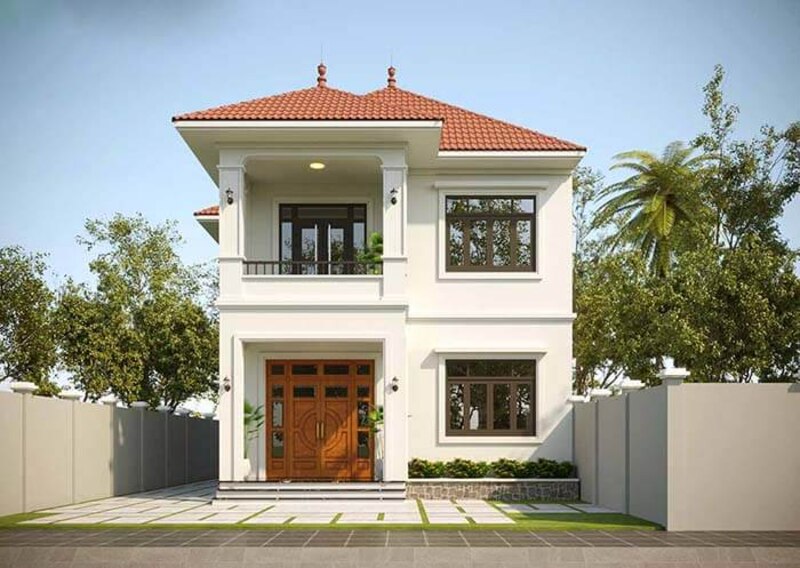 Mẫu thiết kế mặt tiền nhà phố 6m 2 tầng mái Nhật
