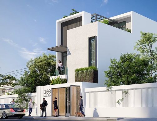 Gợi ý thiết kế mặt tiền nhà phố 6m 2 tầng hiện đại đẹp