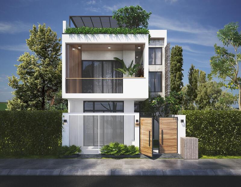 thiết kế mẫu nhà phố mặt tiền 8m 2 tầng