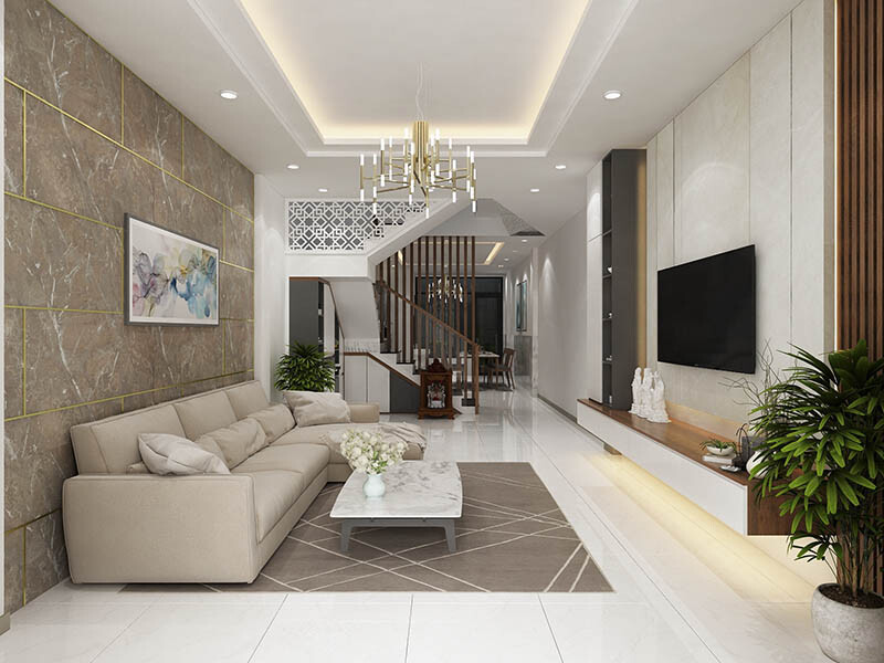 Nội thất phòng khách hiện đại, sang trọng 