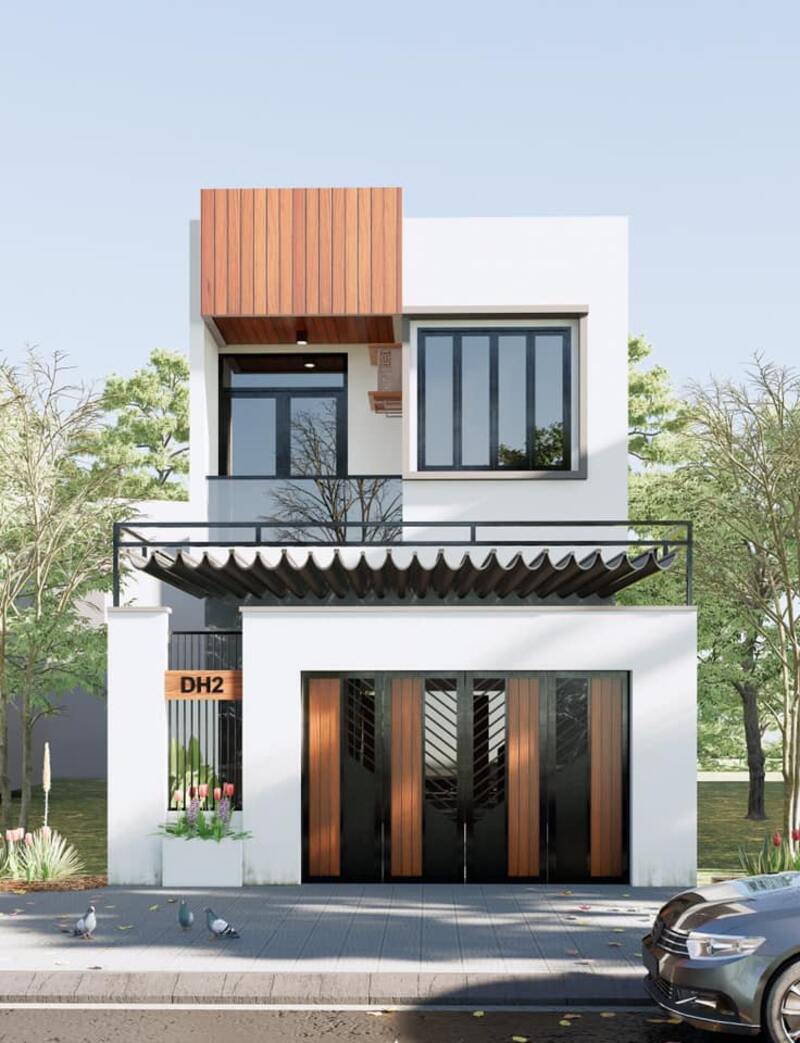 Thiết kế phong cách hiện đại cho nhà phố 2 tầng 7x15m