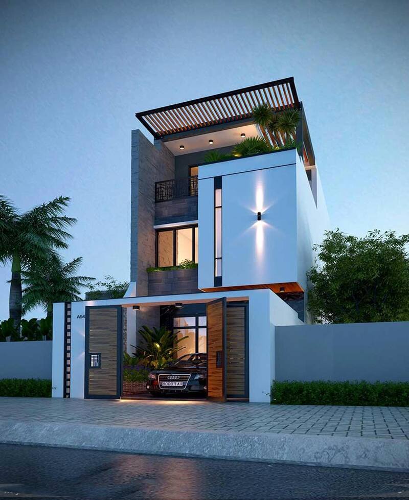 Mẫu nhà phố 2 tầng 7x15m hiện đại