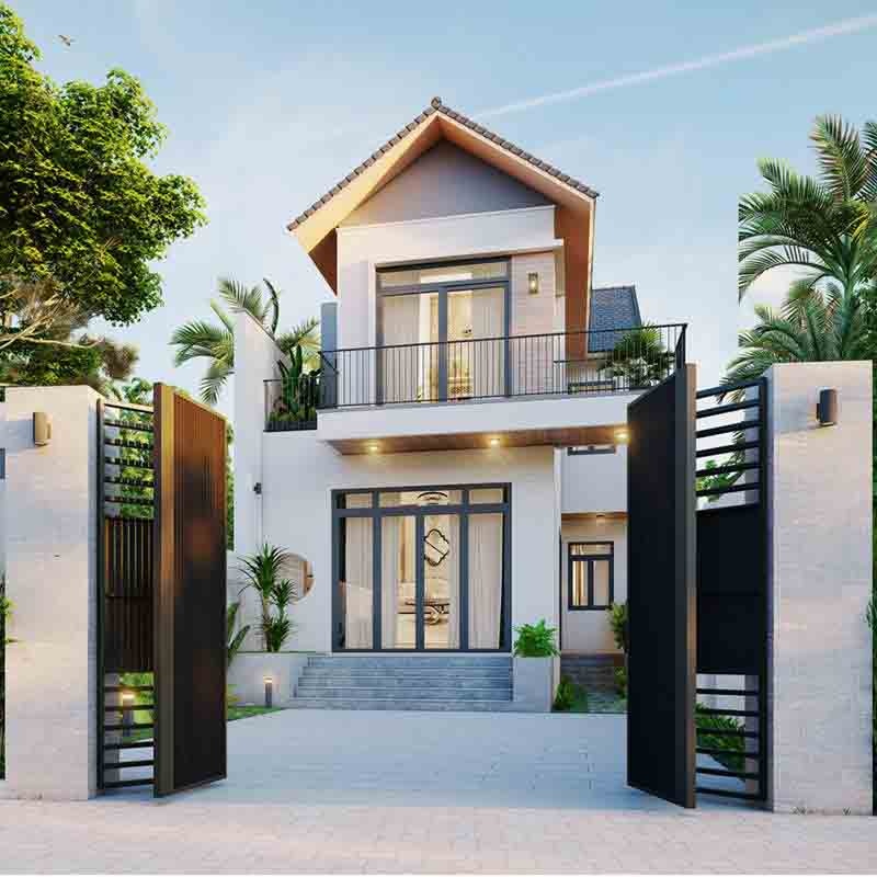 Mẫu nhà phố 2 tầng mái thái 5x20