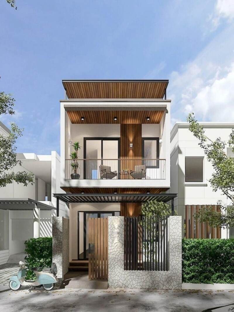 Thiết kế mẫu nhà phố đẹp 2 tầng 5x20
