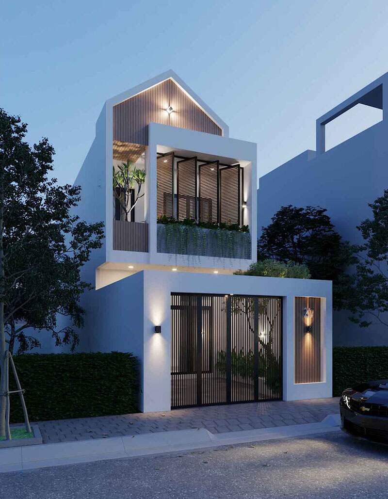 Mẫu nhà phố đẹp 2 tầng 5x20 hiện đại, thời thượng