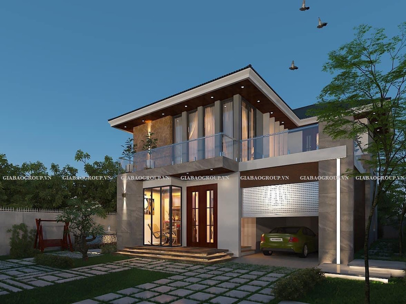 Mẫu nhà biệt thự phố 2 tầng hiện đại đẹp