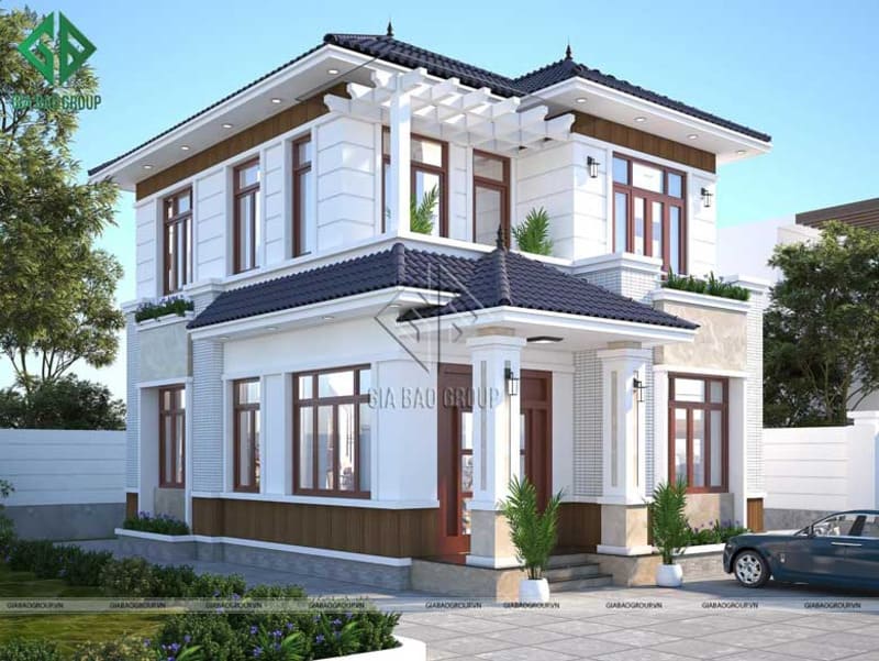 Mẫu nhà biệt thự phố 2 tầng