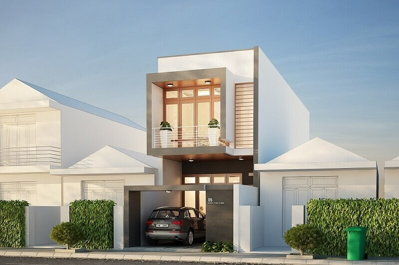 Mẫu nhà phố 2 tầng 4 phòng ngủ 100m2