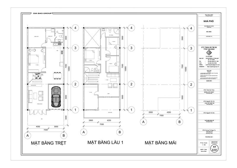 Bản vẽ chi tiết mặt bằng công năng nhà phố 2 tầng