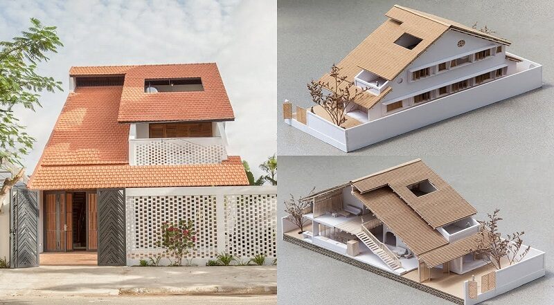 Phong cách mái ngói lệch kết hợp giữa truyền thống và hiện đại