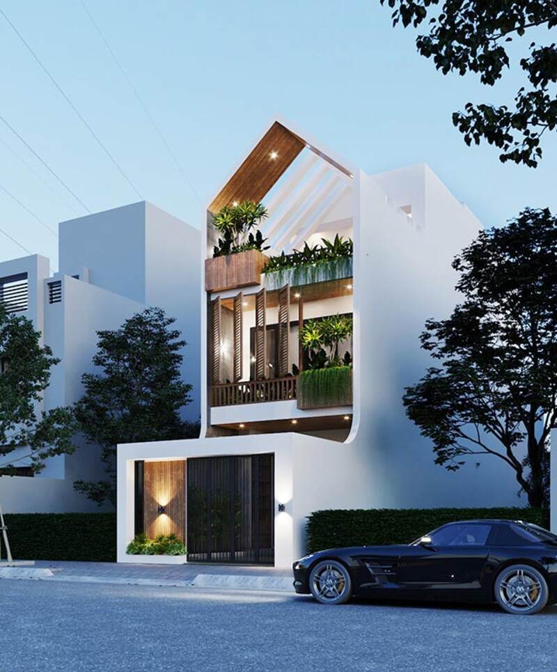 Thiết kế nhà phố 2 tầng trên mảnh đất 7x15m