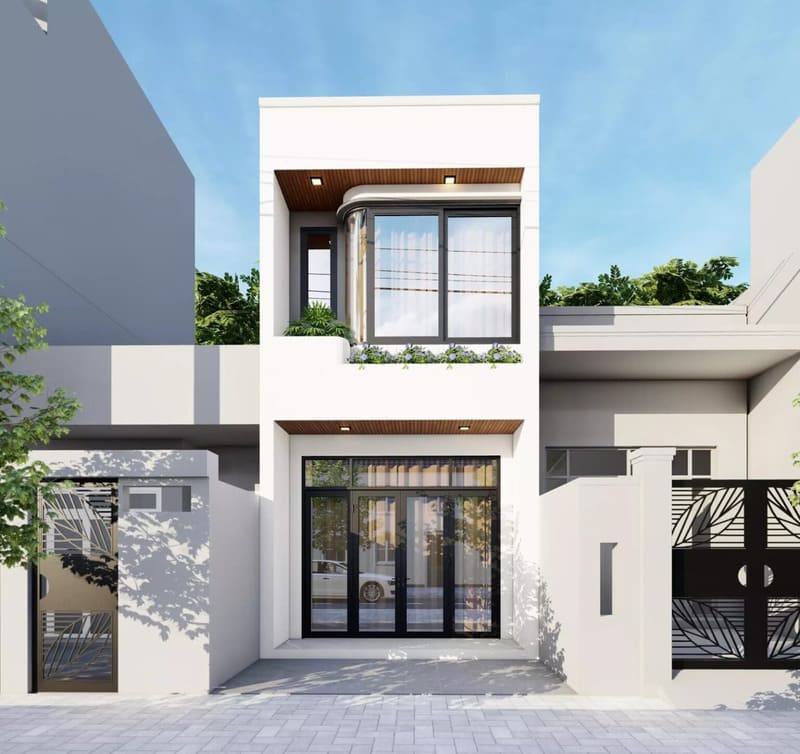 Thiết kế nhà phố 2 tầng hiện đại với tổng diện tích 40m2