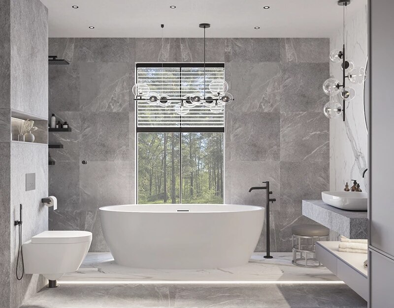 Nội thất WC nhà phố 2 tầng tân cổ điển