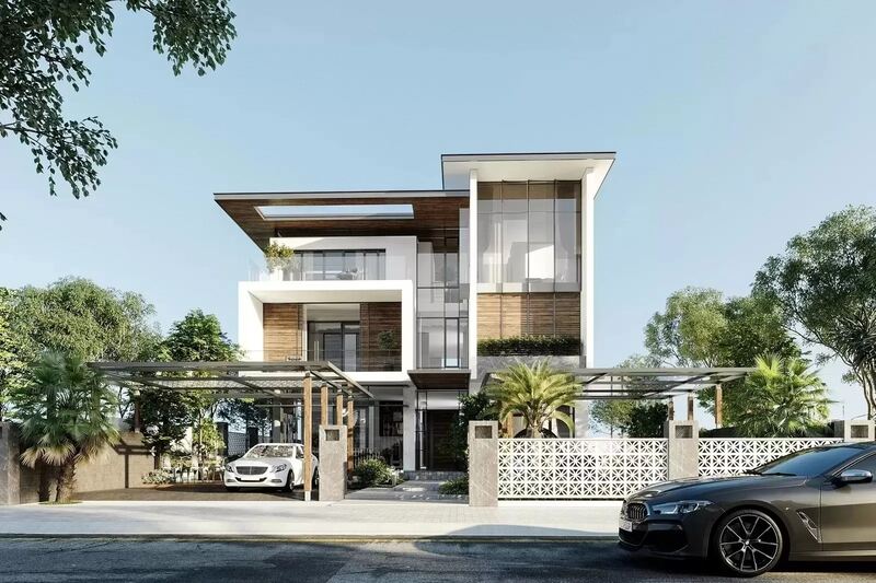 Mẫu thiết kế biệt thự đẹp mái bằng