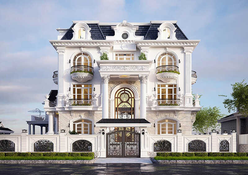 Thiết kế kiến trúc biệt thự mái Mansard