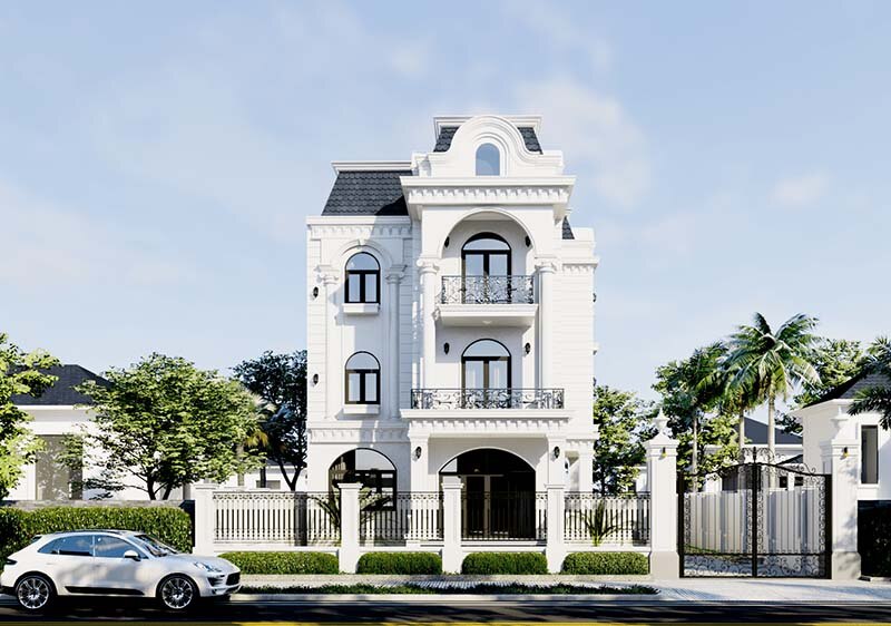 Mái Mansard tạo ra một sự cân bằng hoàn hảo giữa phần mái và phần thân