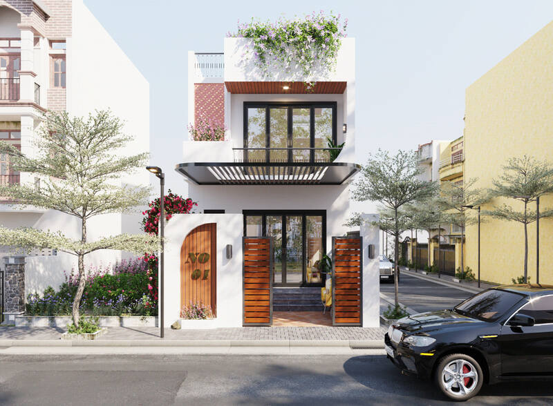 Mẫu nhà phố 2 tầng hiện đại
