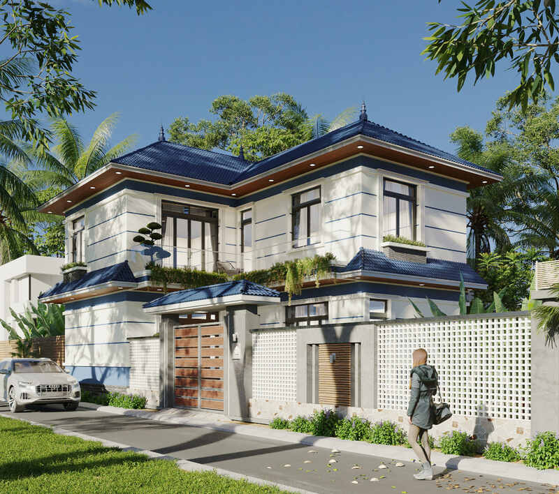 Nhà phố kết hợp mái Nhật
