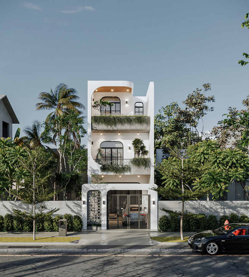 Mặt tiền nhà phố 5m