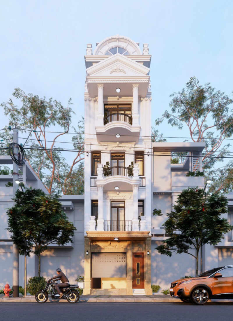 Nhà phố có thang máy 4 tầng