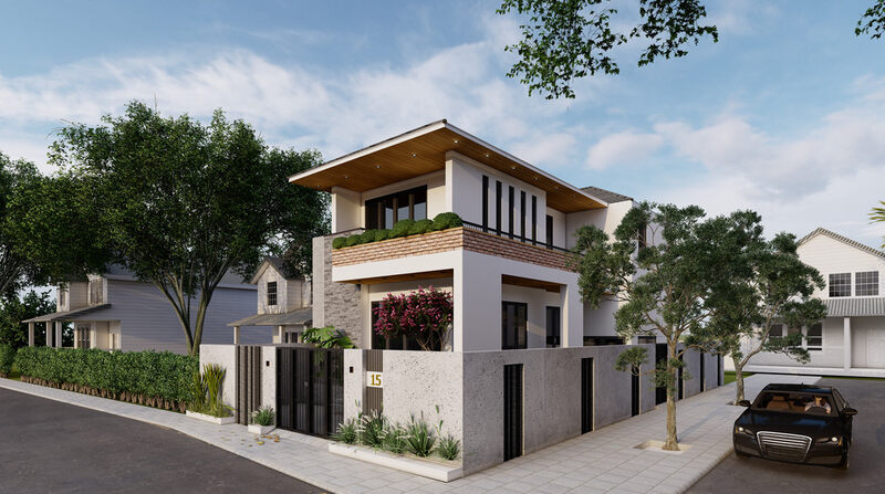 Thiết kế nhà phố có 2 mặt tiền