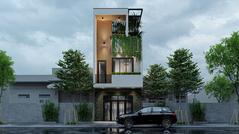 Mặt tiền nhà phố 7m