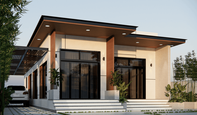 Nhà cấp 4 mái bằng hiện đại đẹp