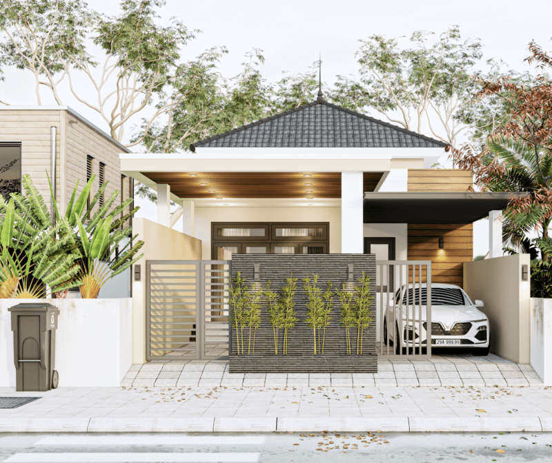 Thiết kế nhà cấp 4 mái Nhật độc đáo