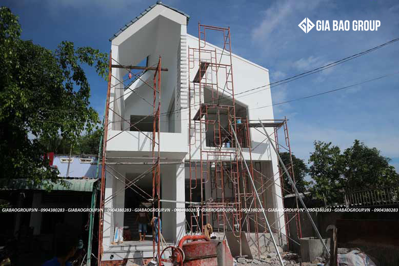 Hình ảnh thi công thực tế biệt thự 2 tầng tại Bình Thuận